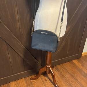 Michael Kors Emmy Black Leather Medium Dome Crossbody Bag